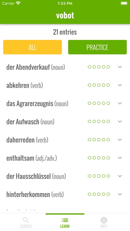 vobot German vocab trainer screenshot-3