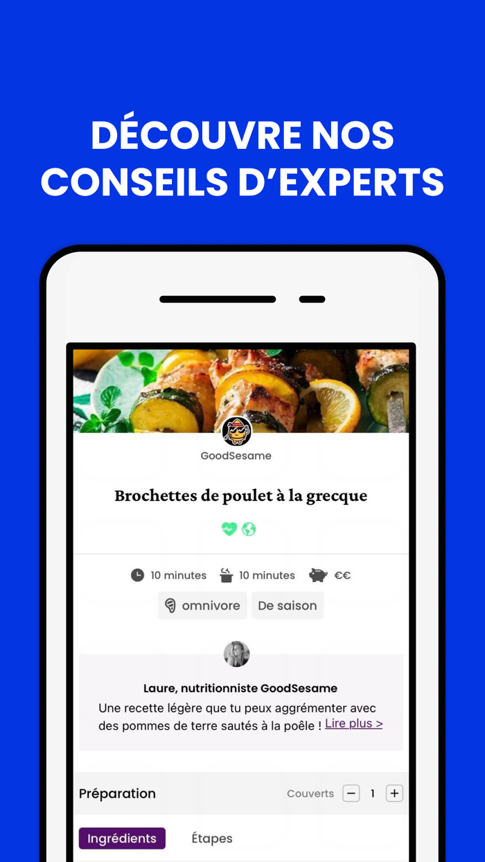 GoodSesame menu de la semaine