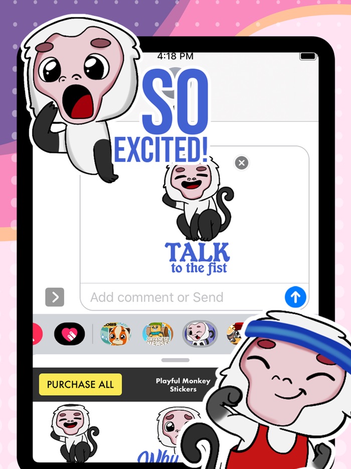 Playful Monkey Stickers