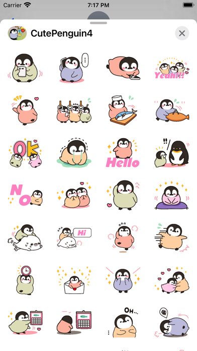Cute Penguin 4 Stickers pack screenshot 3