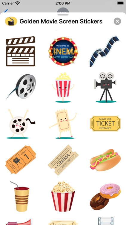 Golden Movie Screen Stickers