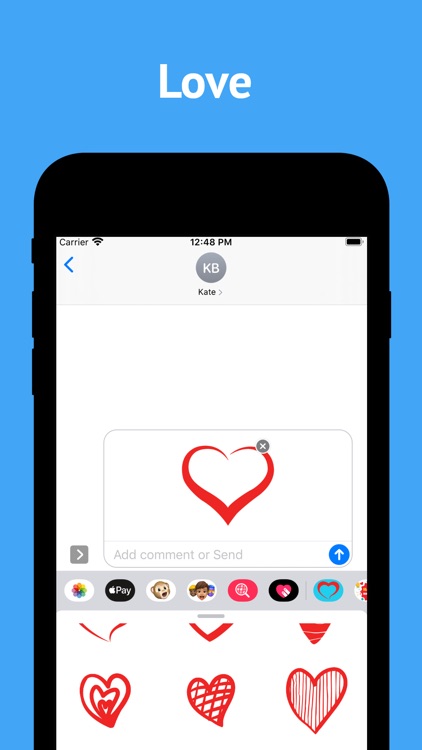 Love Hearts stickers for text screenshot-3