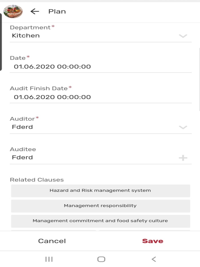 Catering Food Safety Audit