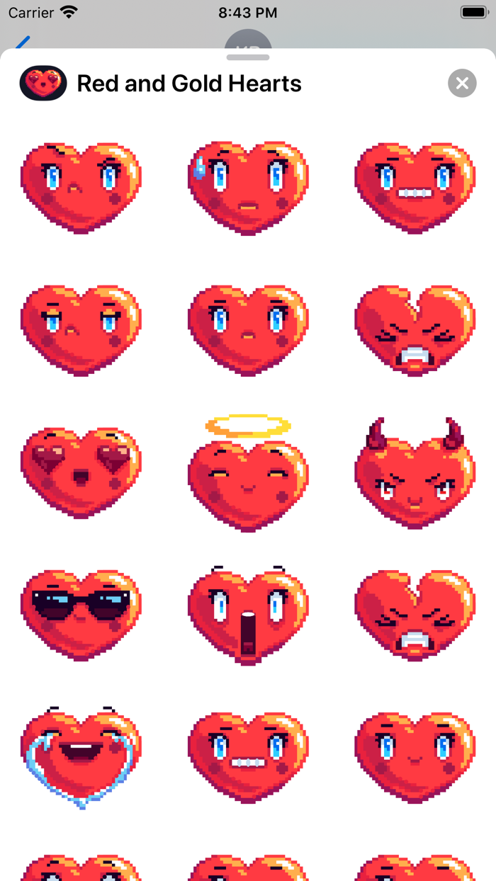 Red and Gold Pixel Heart