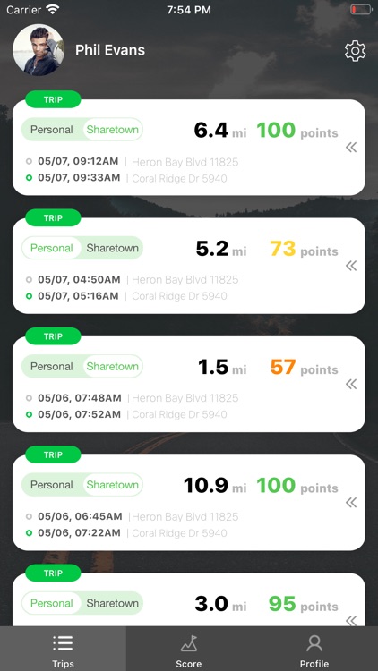 Sharetown Mileage Tracking