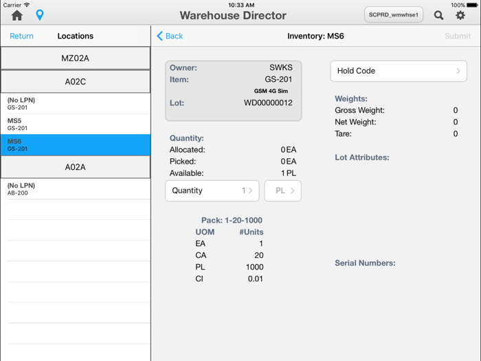 Infor SCE Warehouse Director