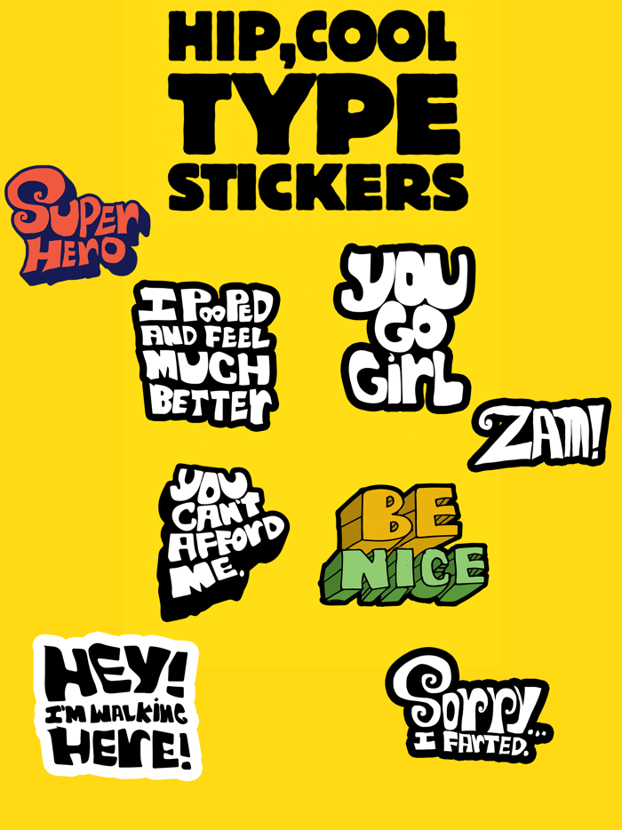 Hip Cool Type Stickers