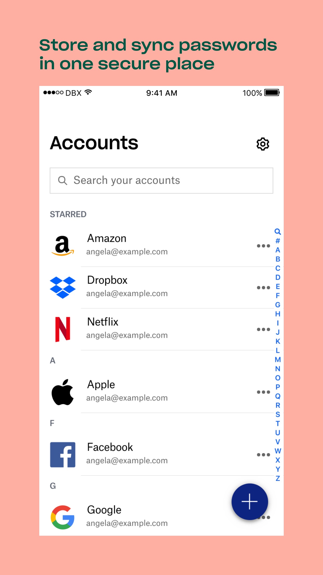 Screenshot do app Dropbox Passwords - By Invite