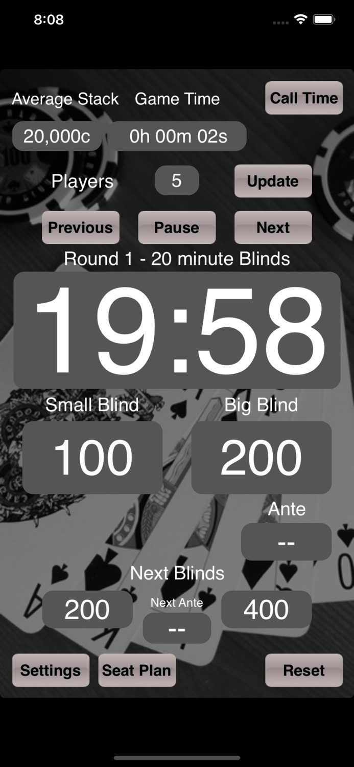 Poker Blinds Timekeeper