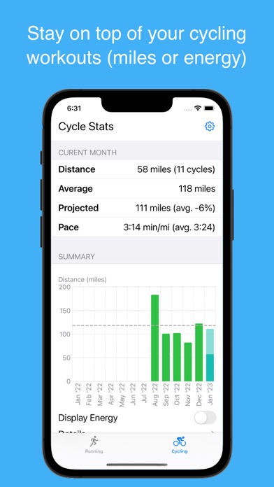 Run & Cycle Stats screenshot 2