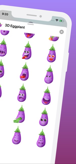 Eggplant 3D Emoji Stickers App(圖5)-速報App