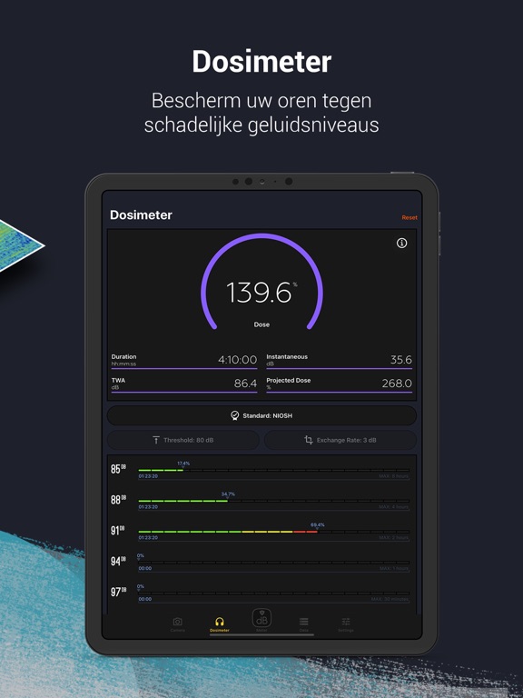 Decibel X: dB Geluidsmeter iPad app afbeelding 3