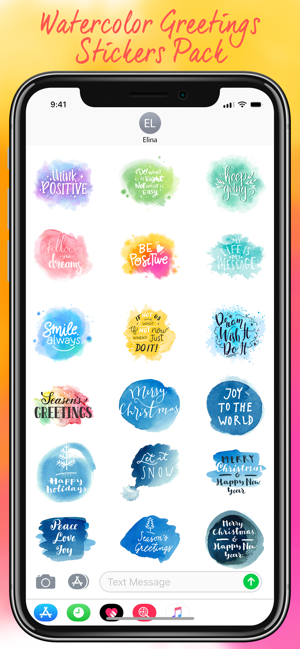 Watercolor Greetings Stickers(圖1)-速報App