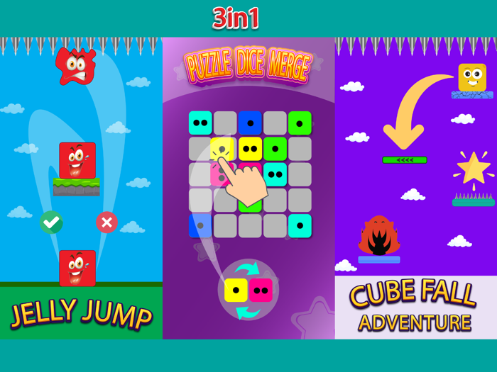 Fuzzy Dice Puzzle Games 3 in1