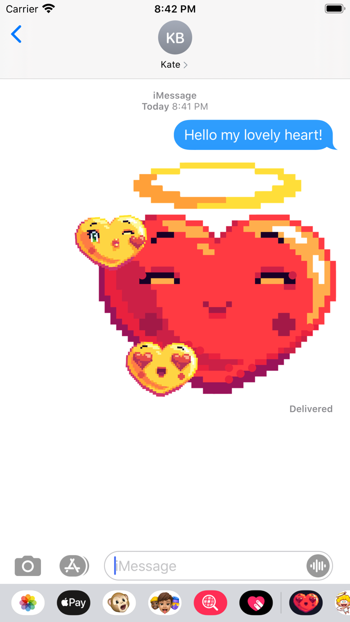 Red and Gold Pixel Heart