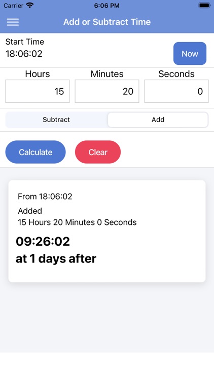 Time Duration/Add Calculator