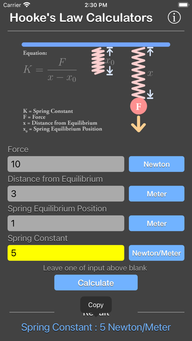 Hooke Law Calculator screenshot 2