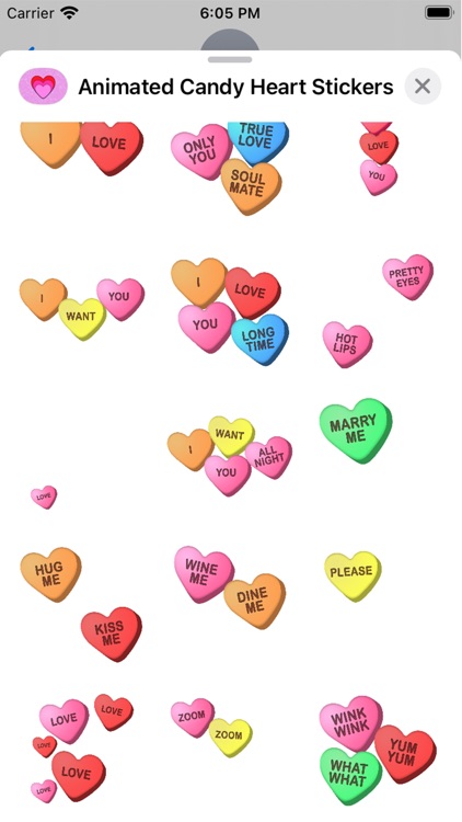 Animated Candy Hearts Stickers screenshot-3