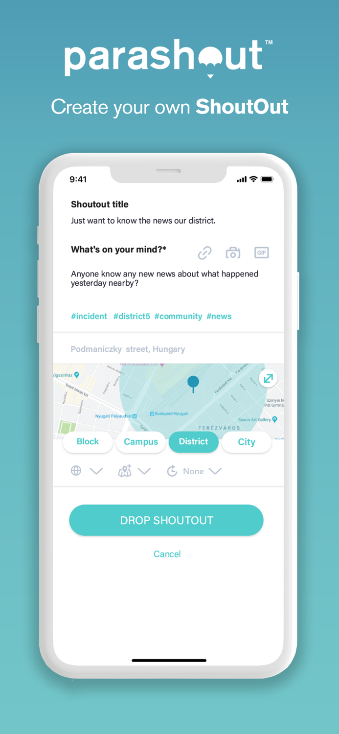 Parashout Local community app