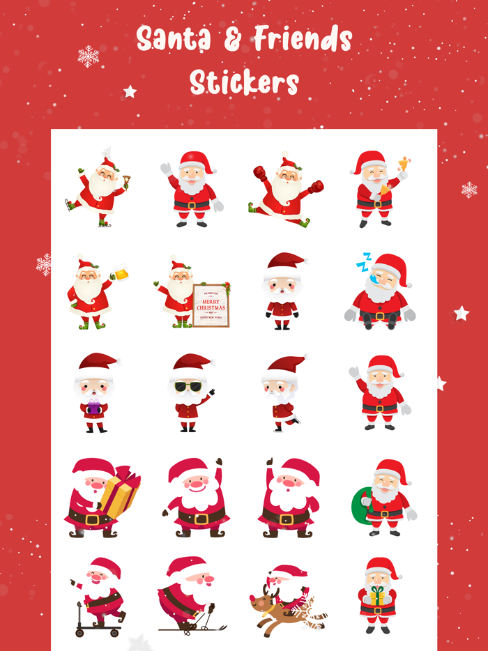 Santa  Friends Stickers