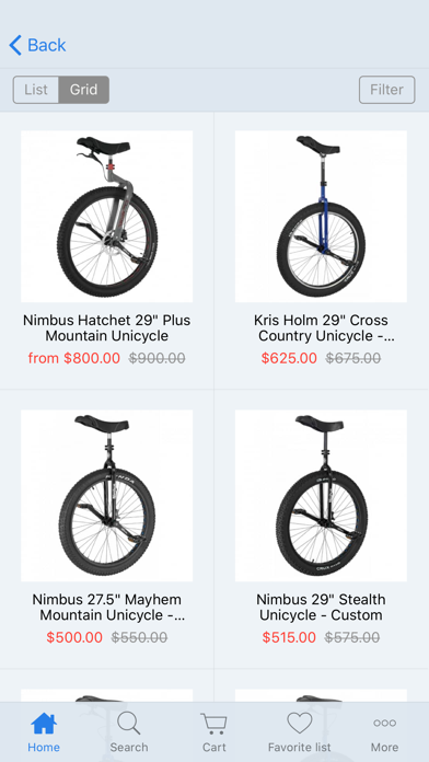 Unicycle.com USA screenshot 2