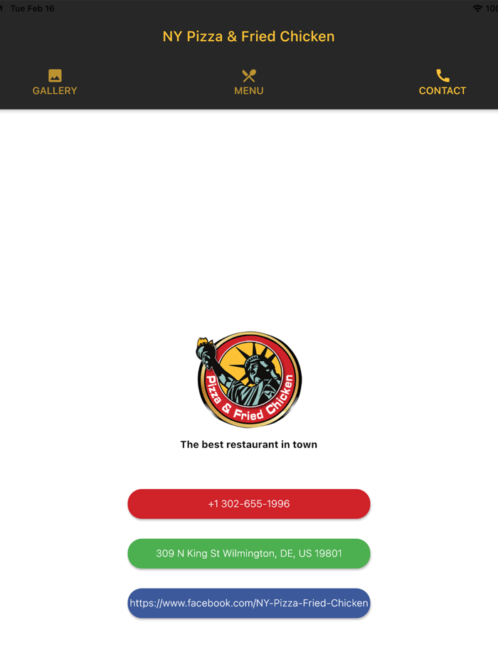 NY Pizza  Fried Chicken App