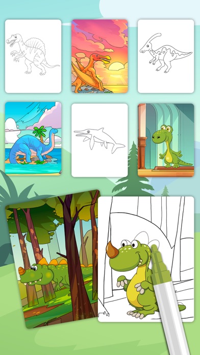 How to cancel & delete Dinosaurs Coloring book  & Paint the Jurassic from iphone & ipad 2