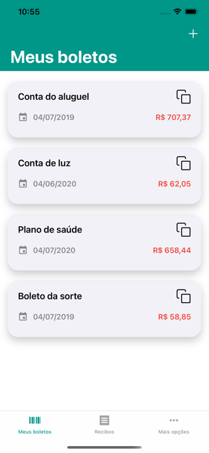 App boletos e faturas