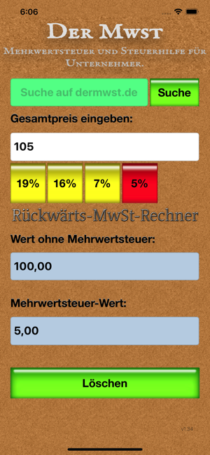 Rückwärts-MwSt-Rechner