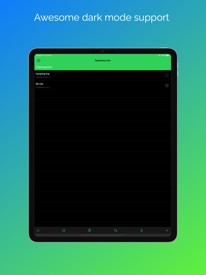 Speaking Lists - Speech input