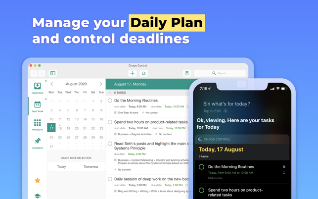 ‎Chaos Control™: GTD Task List Screenshot