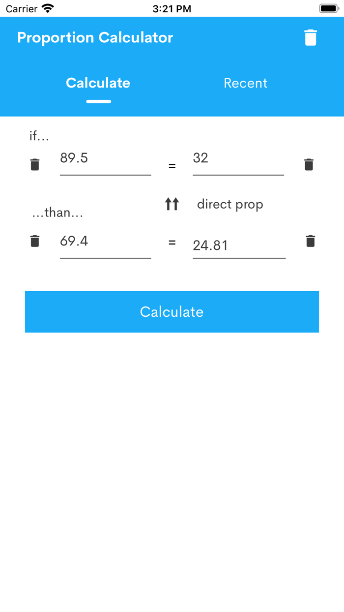 Proportion/Ratio Calculator Download App for iPhone