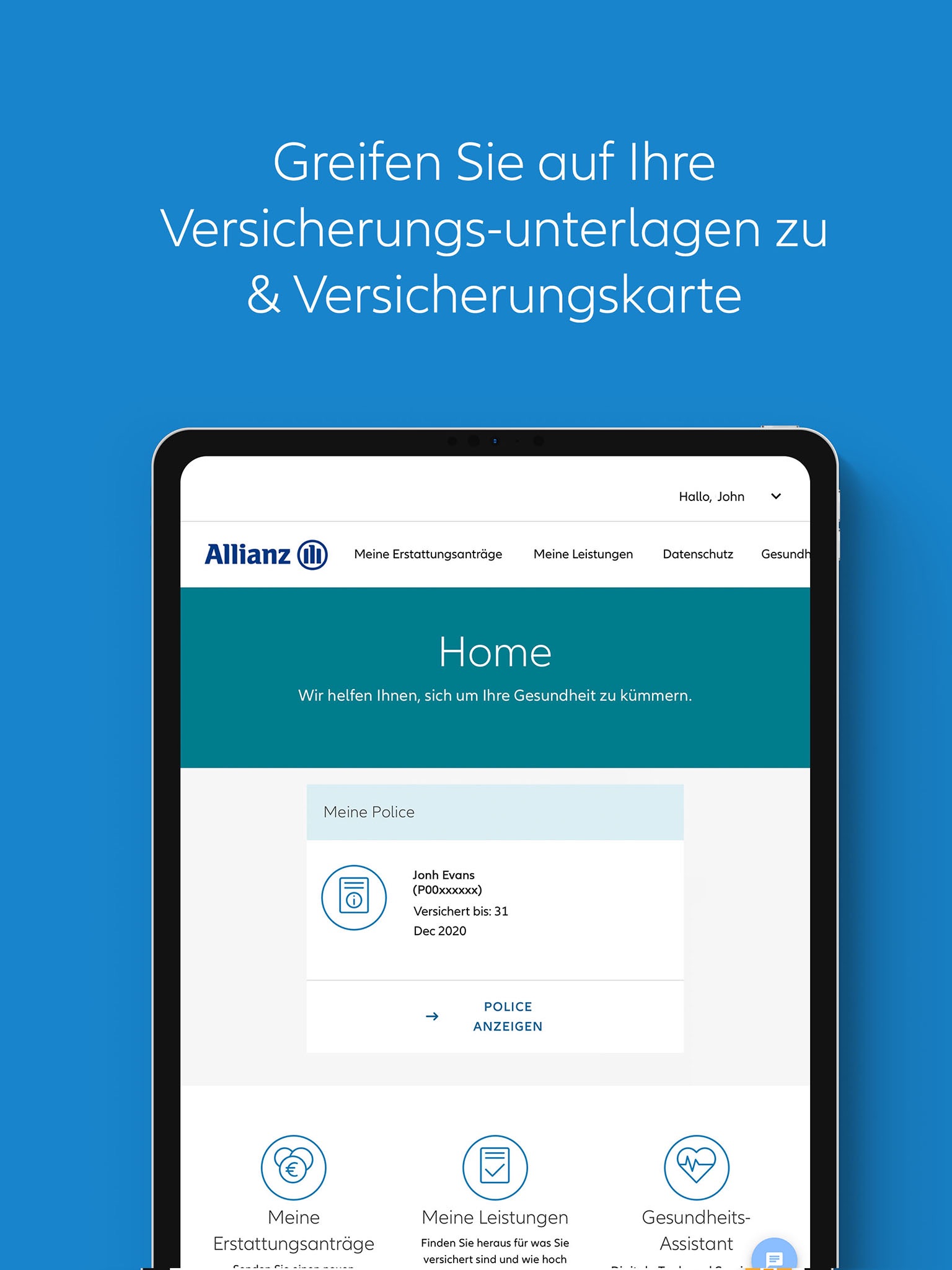 Allianz MyHealth screenshot 2