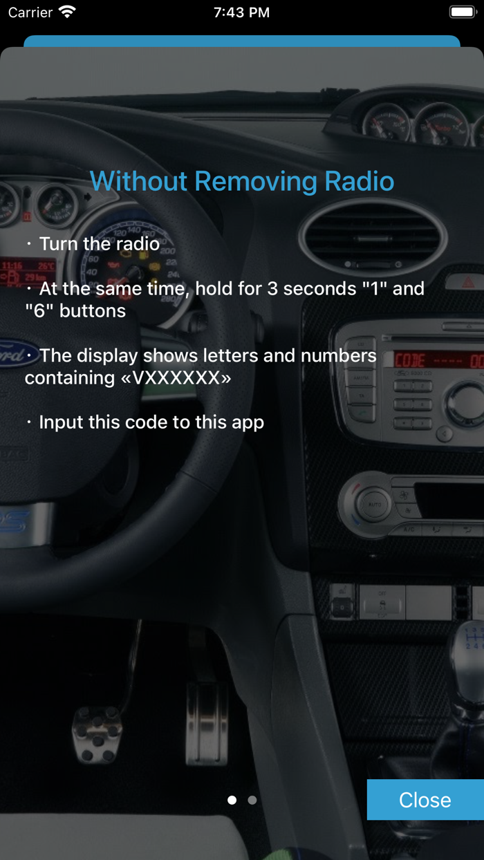 Radio Code for Ford V