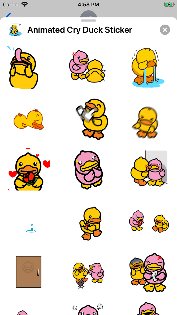 Animated Cry Duck Sticker