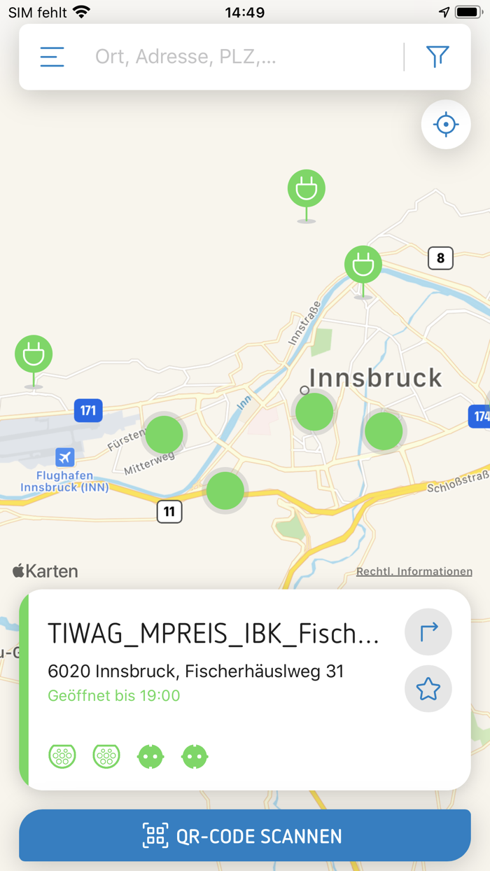 TIWAG E-Mobility App