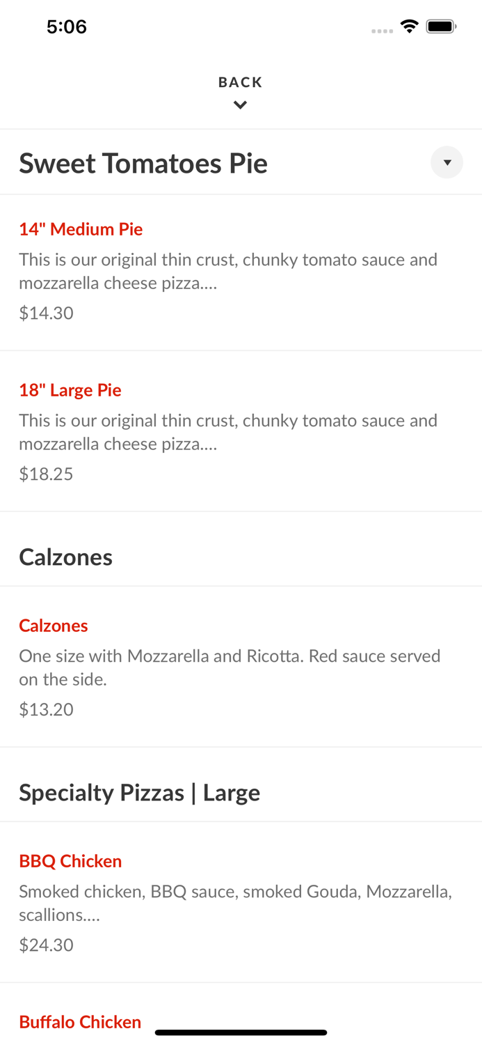 Sweet Tomatoes Pizza