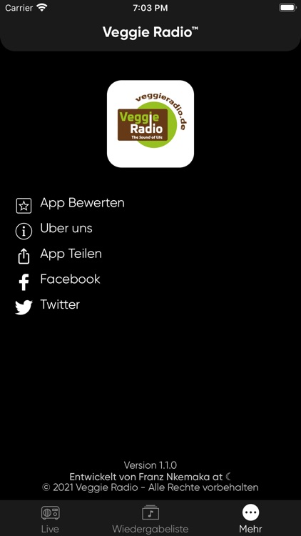 Veggie Radio App