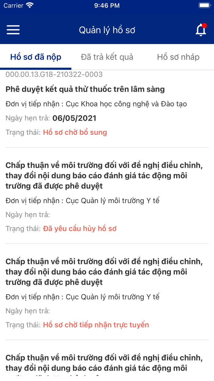 Dịch Vụ Công - Bộ Y Tế