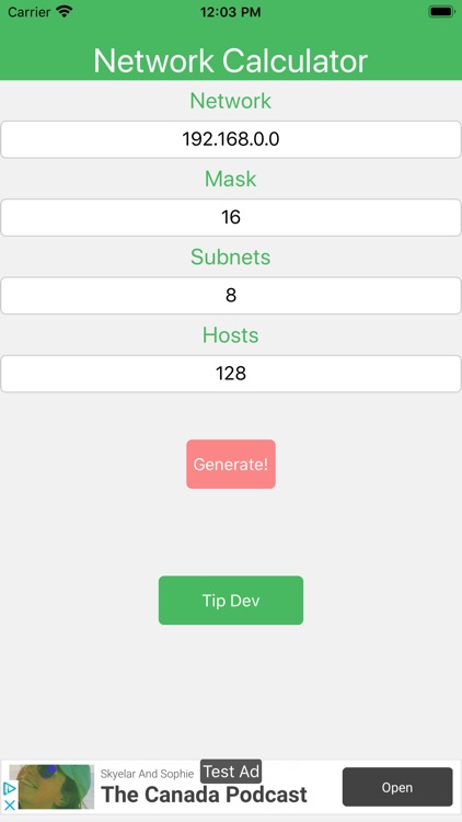 Subnetwork Calculator