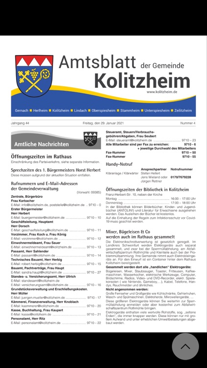 Amtsblatt Kolitzheim