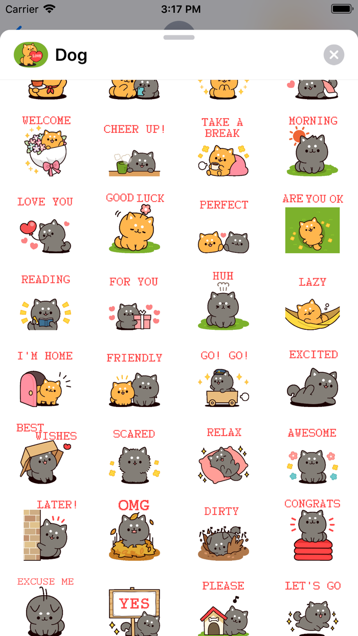 Lovely Puppet Dog Stickers