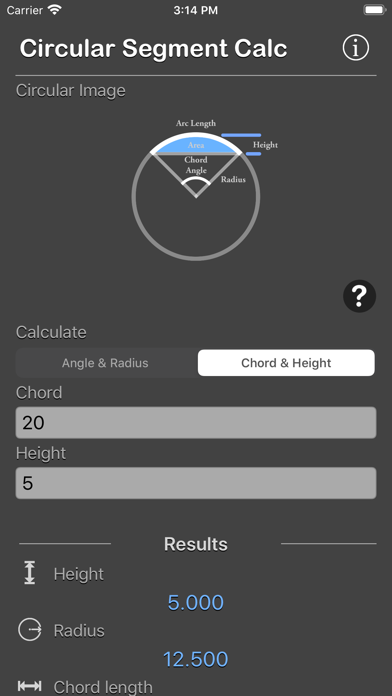 Circular Segment Calculator screenshot 3
