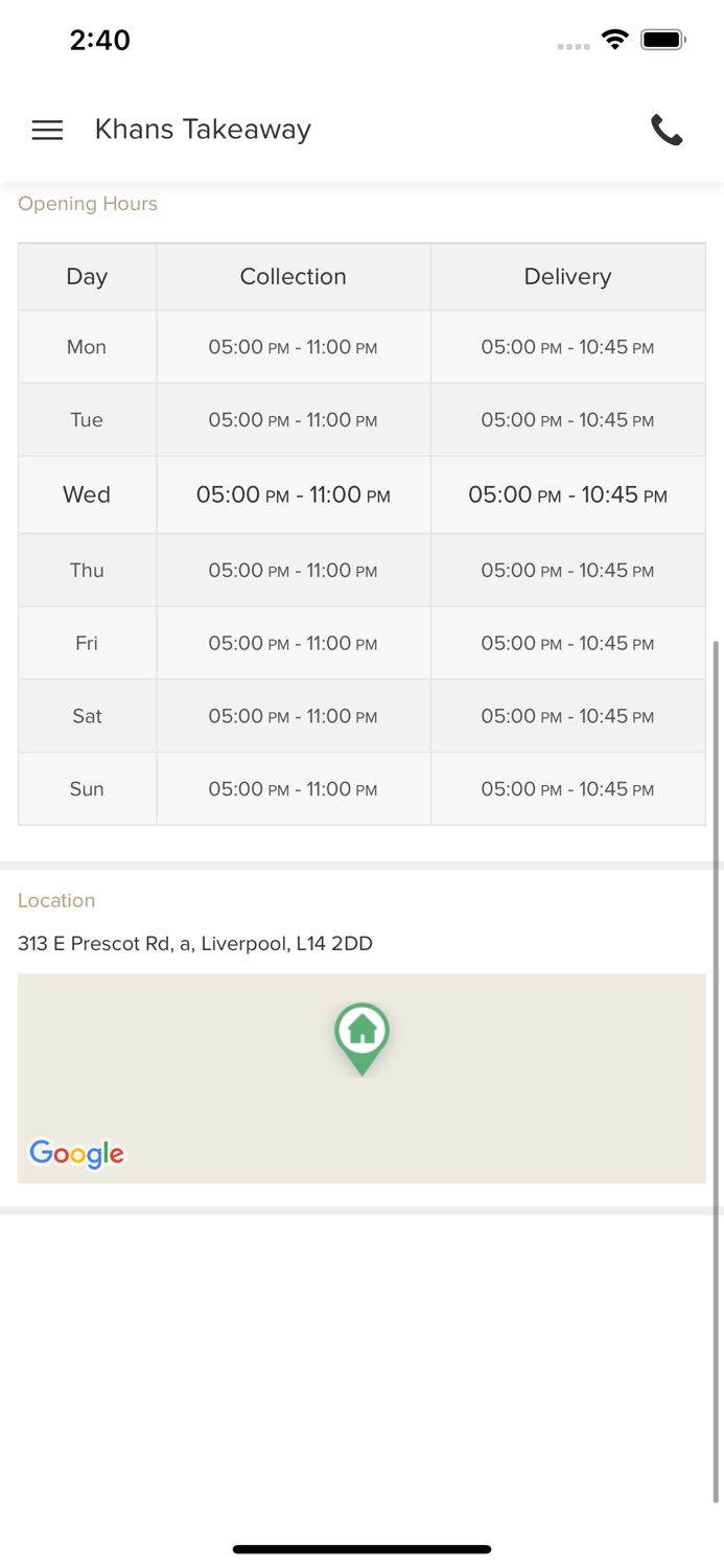 Khans Takeaway Liverpool.