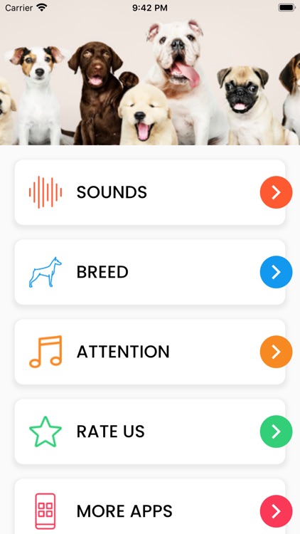 Dog Sounds - Breed, Attention screenshot-0