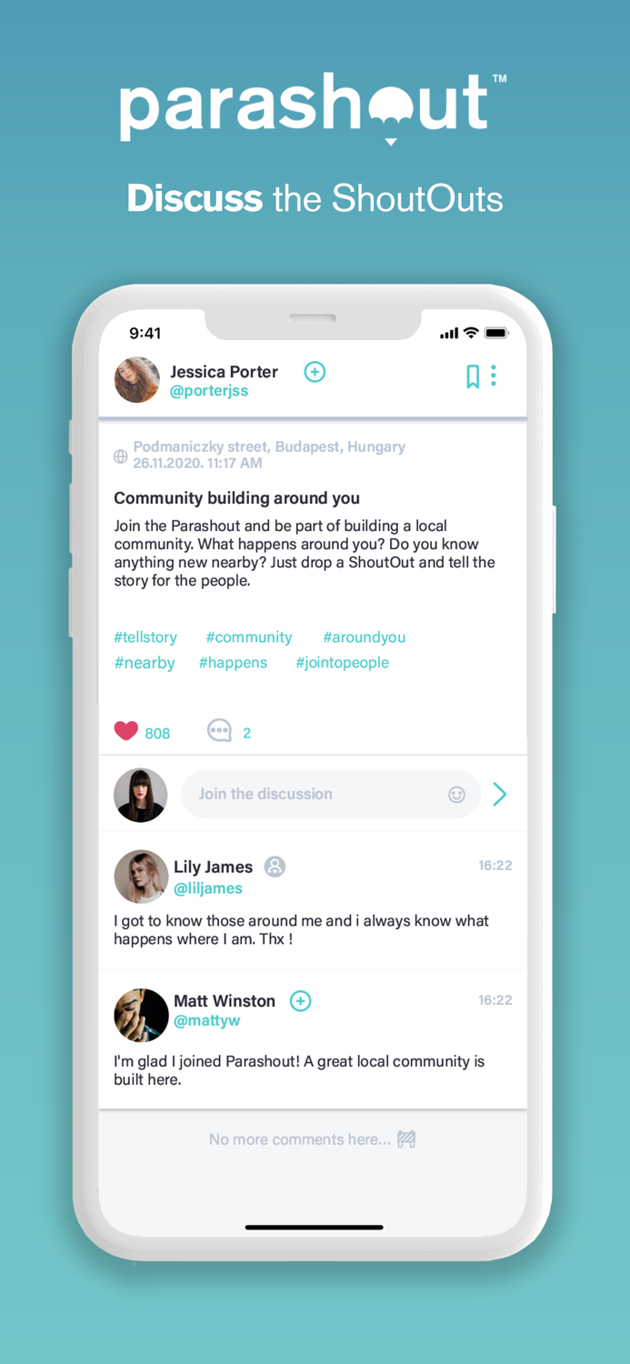 Parashout Local community app