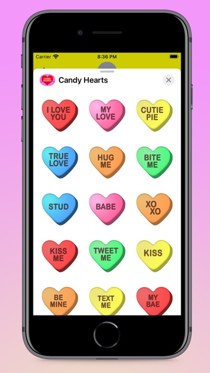 Candy Hearts Fun Stickers screenshot-3