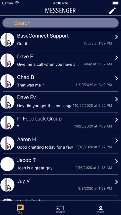 BaseConnect ReCaller Messenger screenshot 2
