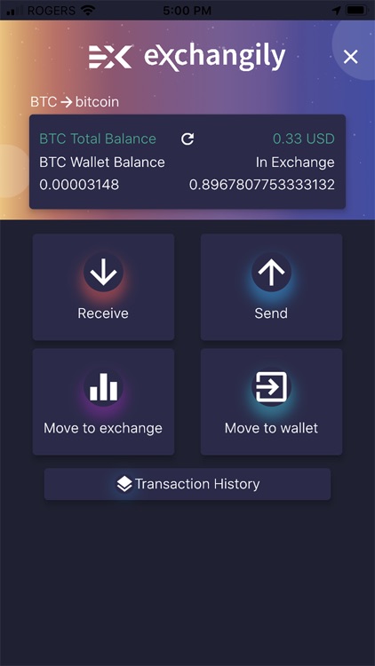 Exchangily DEX Wallet