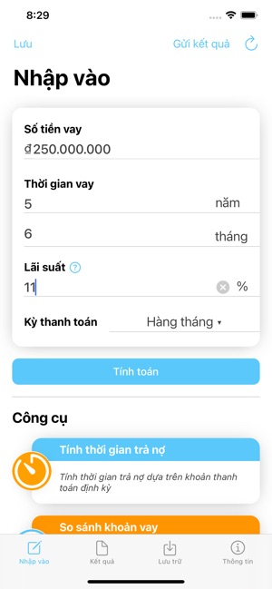 Máy Tính Lãi Suất Vay, Trả Góp